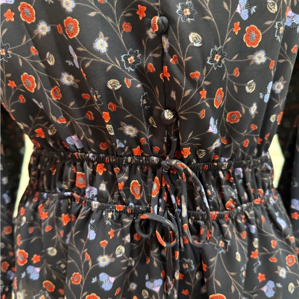 Aqua Floral Print Women's Top - Picture 3 of 4